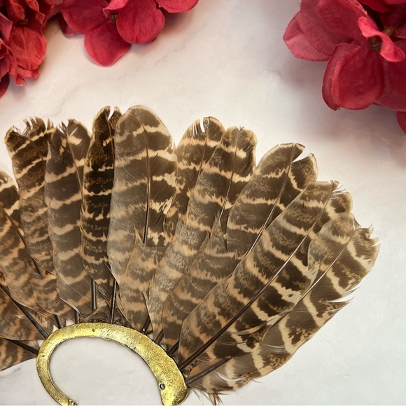 Bohemian Tribal Feather Gold Ear Cuff Earring - Picture 11 of 15